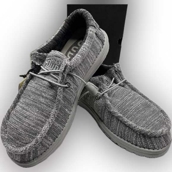 Hey Dude Shoes - HEY DUDE Men’s WALLY Stretch Platinum Grey Casual Slip On Shoes 🌺  men 7 women 9
